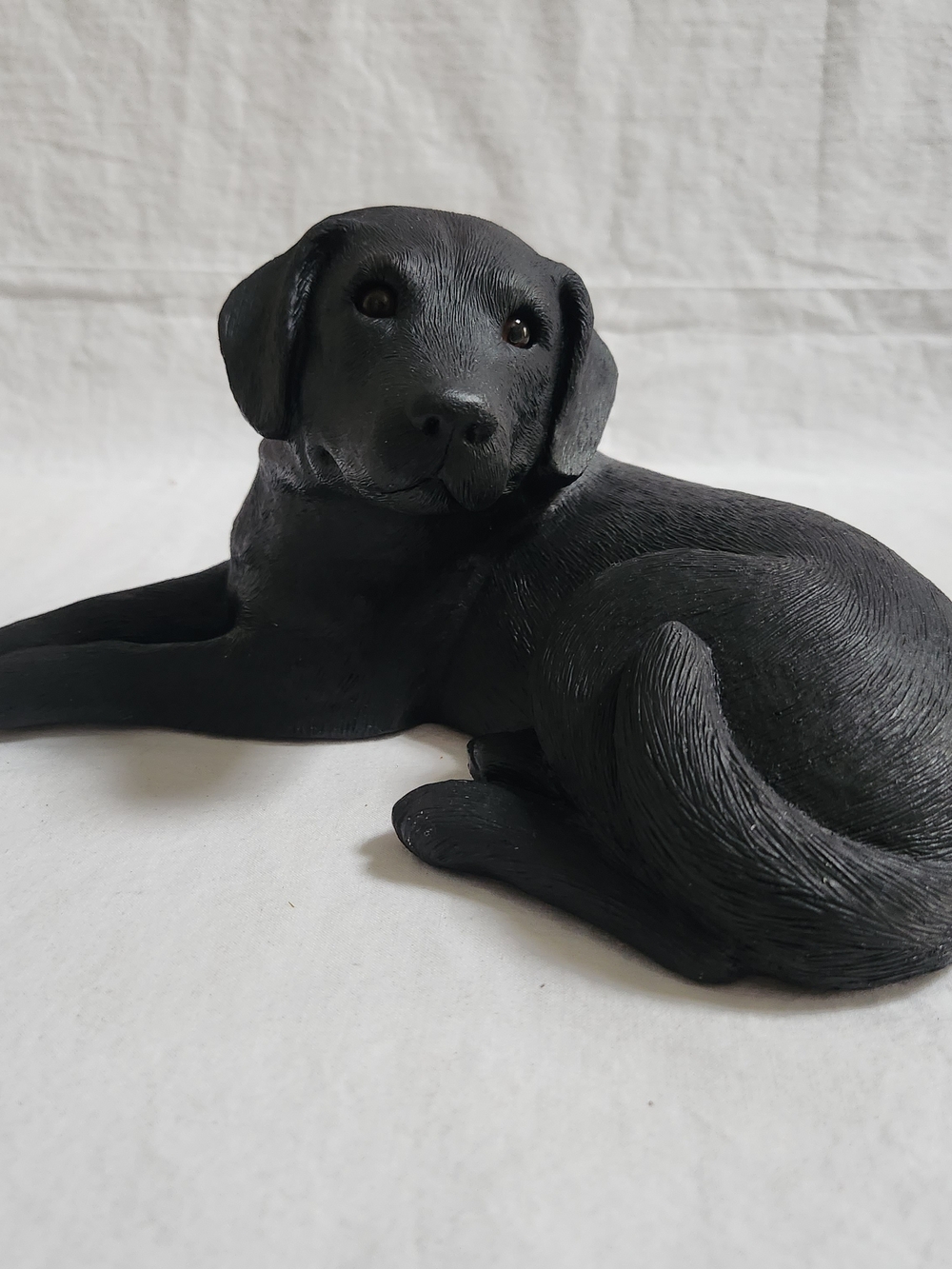 Vintage Sandicast Laying Black Lab Labrador Dog Figure
